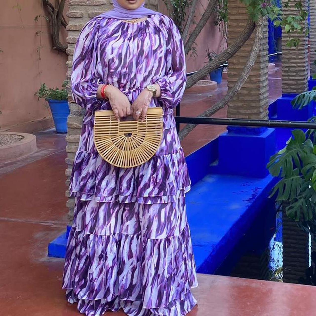 H&M purple chiffon maxi dress, product code... Depop