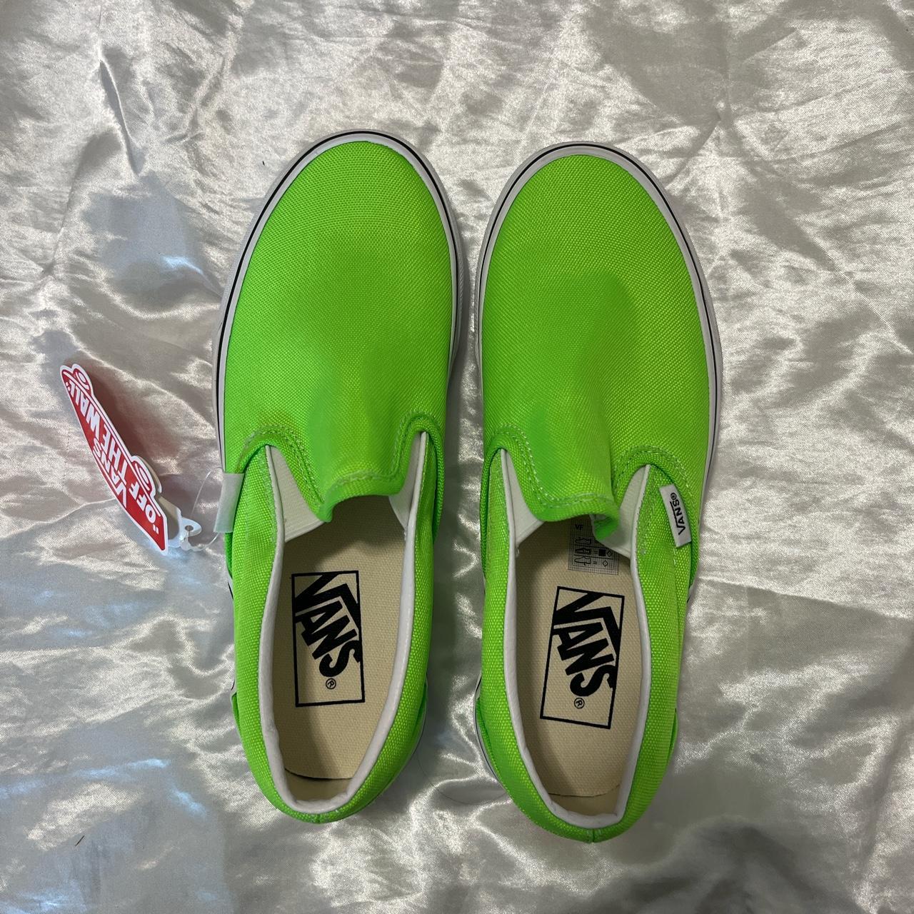 Neon Green Slip On Vans Men: 5 Women: 6.5 never... - Depop