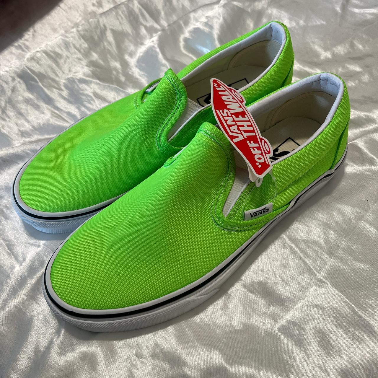 Neon Green Slip On Vans Men: 5 Women: 6.5 never... - Depop