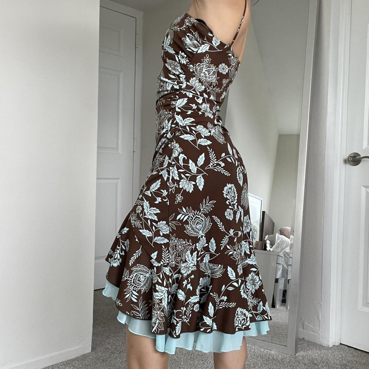 Women's Blue and Brown Dress | Depop