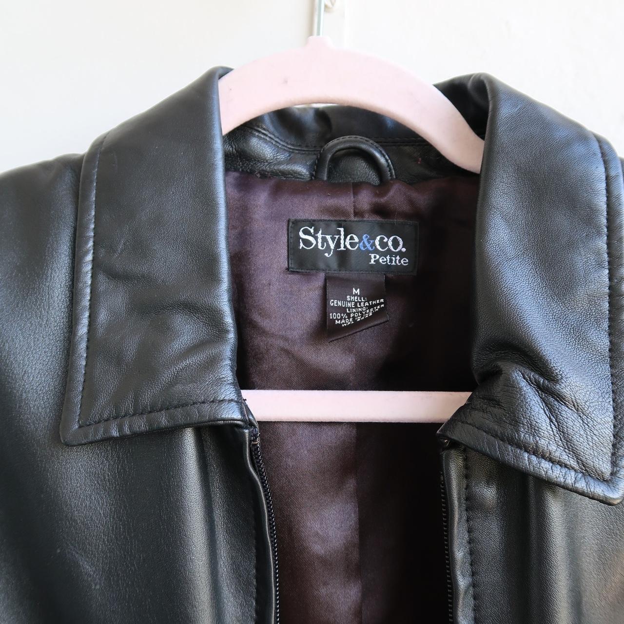 Style & co hot sale genuine leather jacket