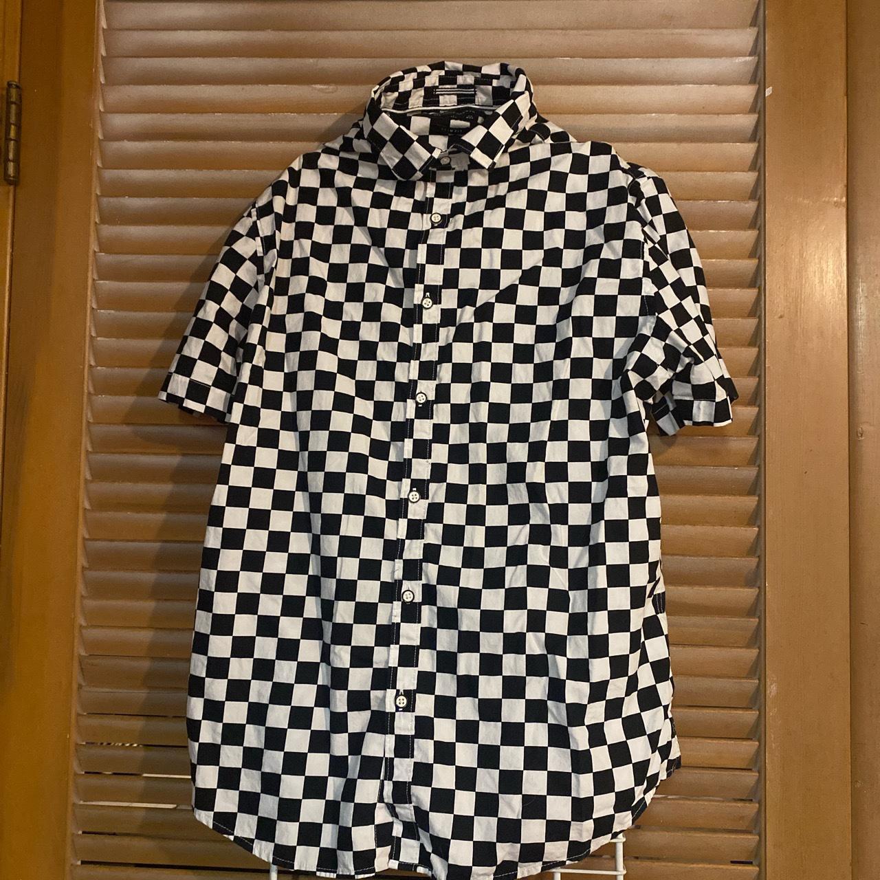 checkerboard button up