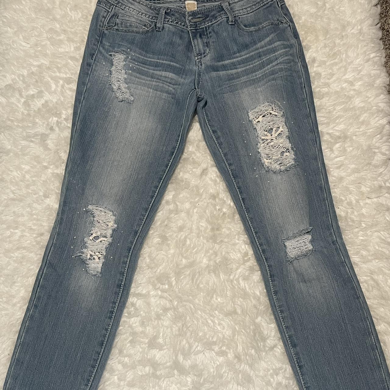 Almost Famous Women's Blue and Navy Jeans | Depop