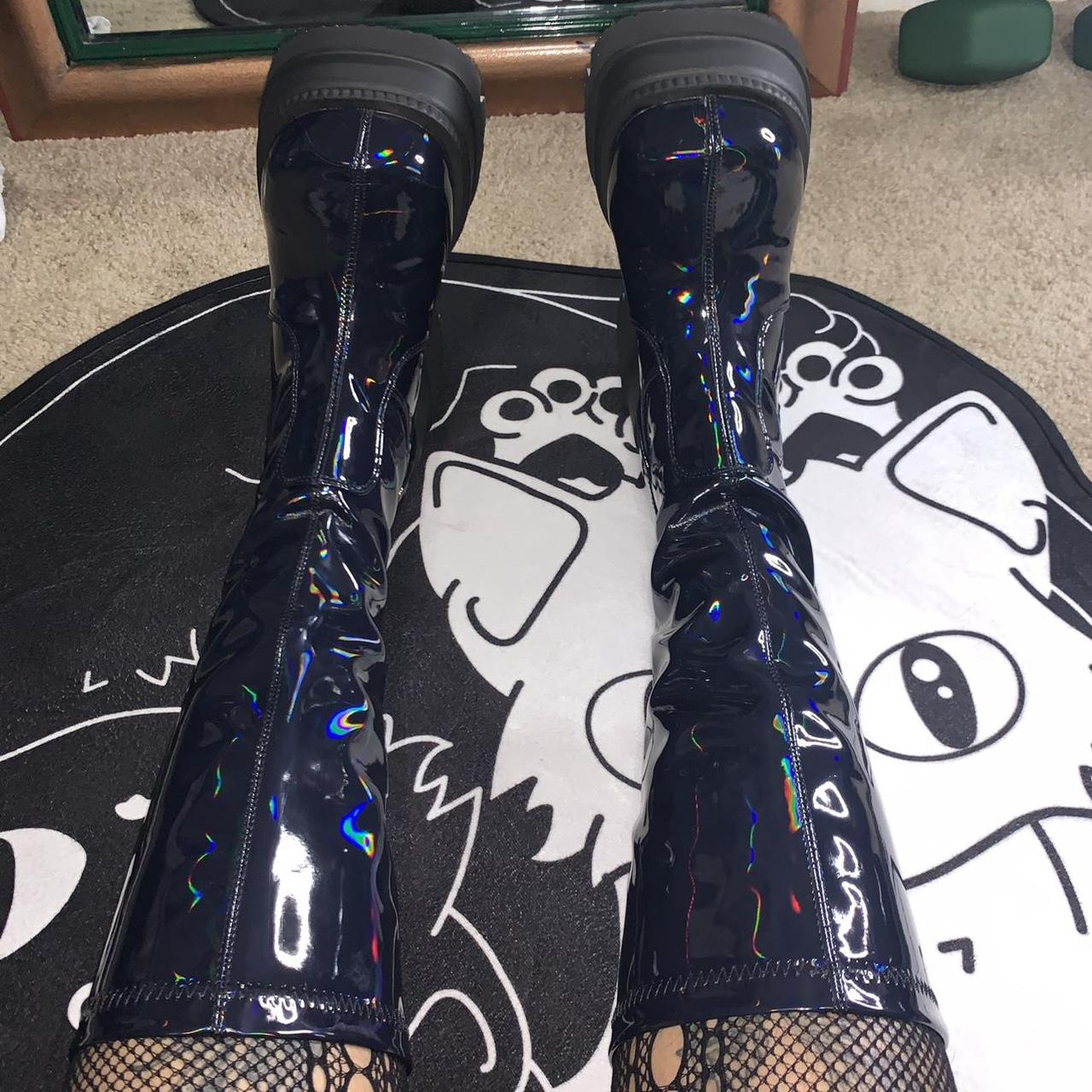 Demonia Platform Boots Midcalf Shaker65 (Black... Depop