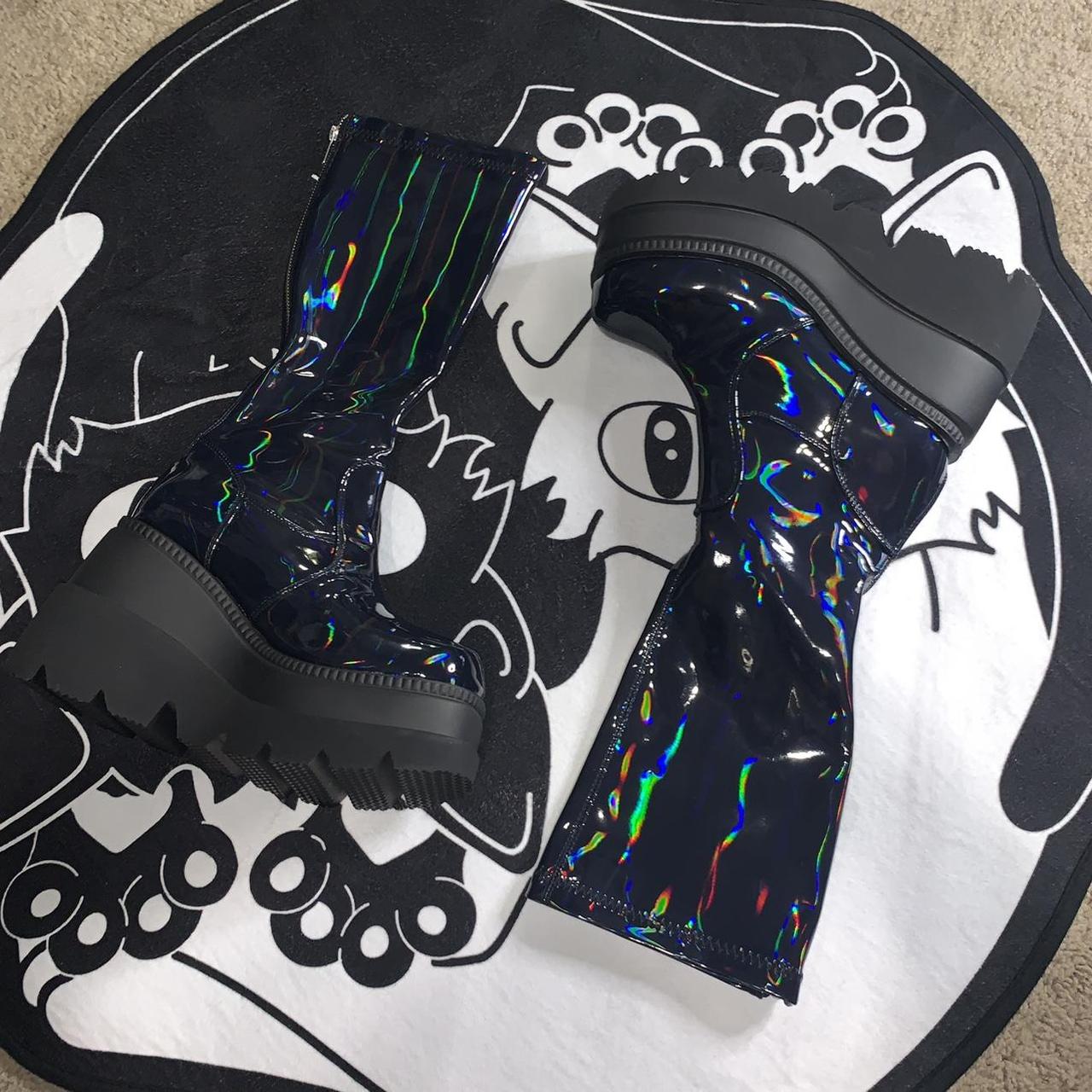 Demonia Platform Boots Midcalf Shaker65 (Black... Depop