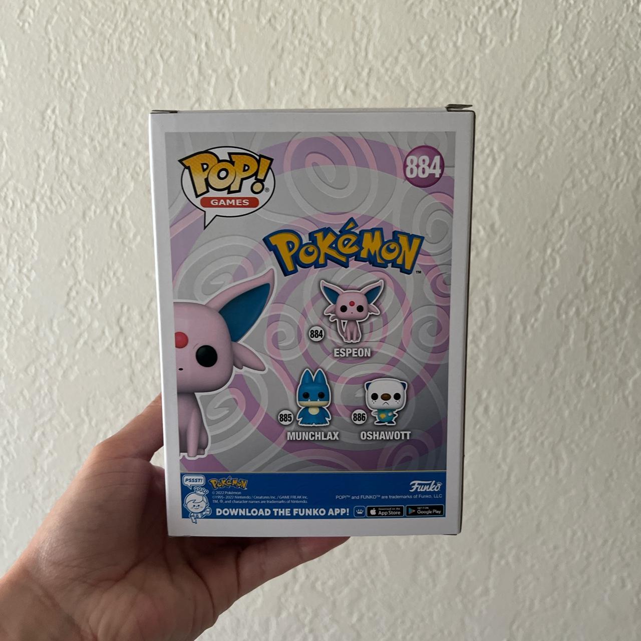 Pokemon Funko Pops 884 Espeon, 885 Munchkax, 886 Oshawatt 