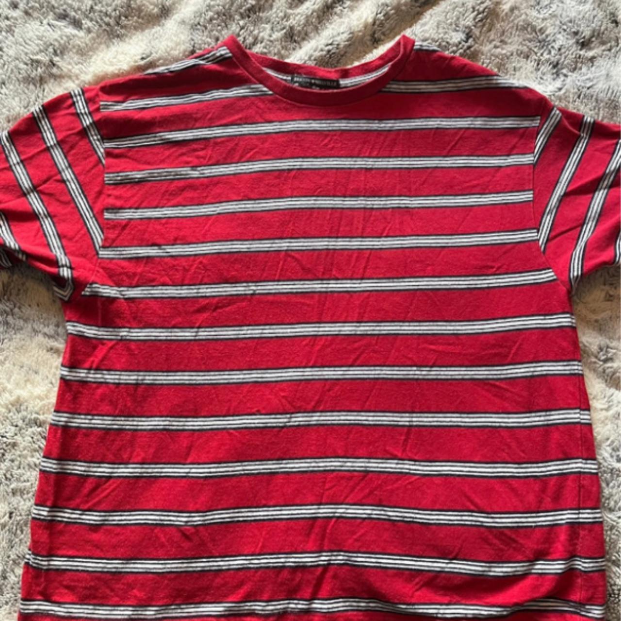 Grey/Red Brandy Melville T-Shirt Free UK... - Depop