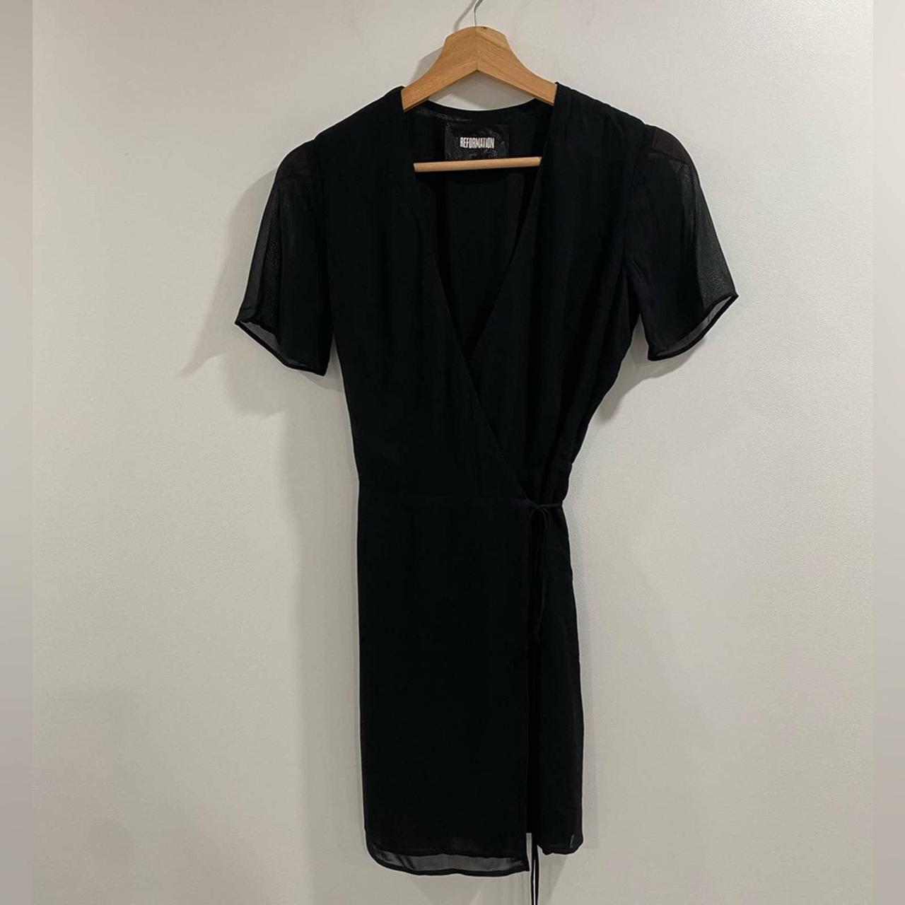 reformation black tie dress