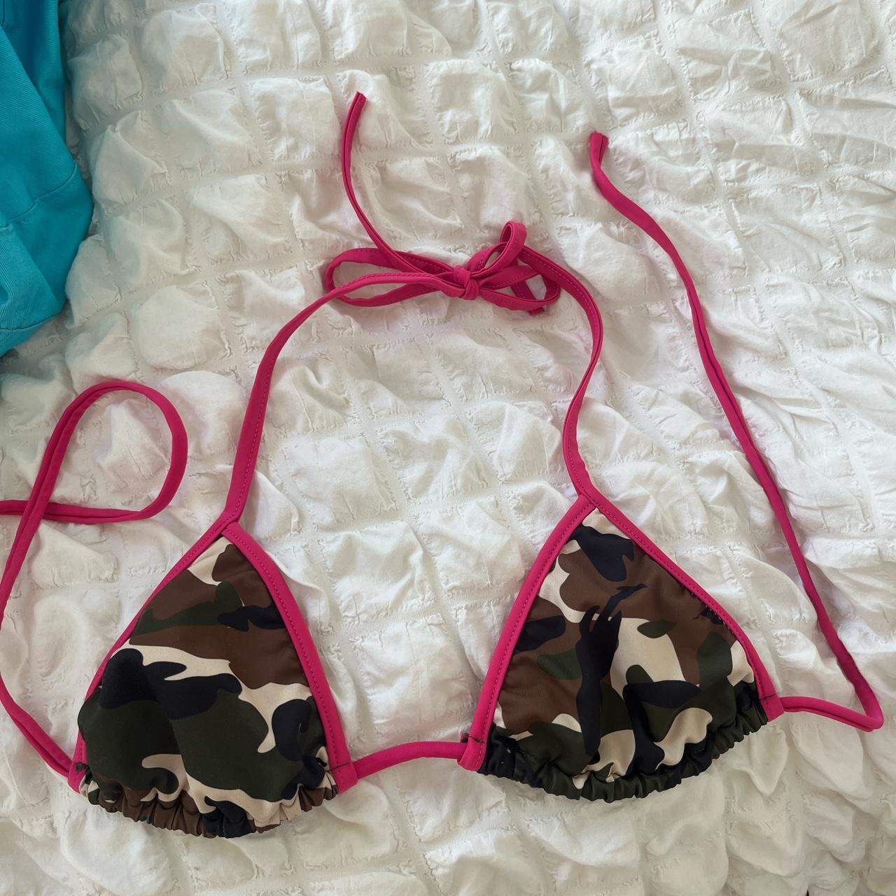 Camo and pink vintage bikini top - shown on a size 8 | Depop