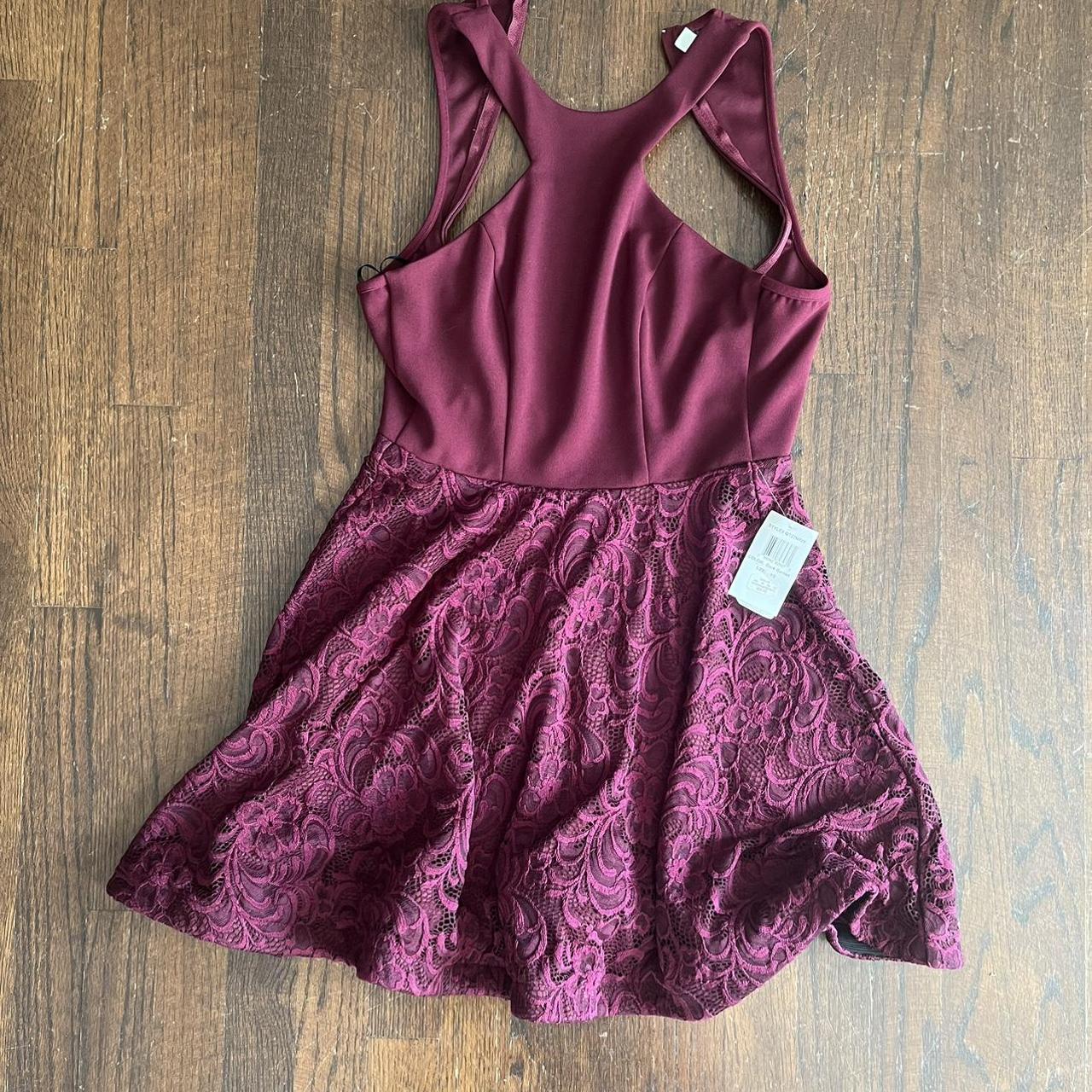 Dillard's Women's Burgundy Dress Depop