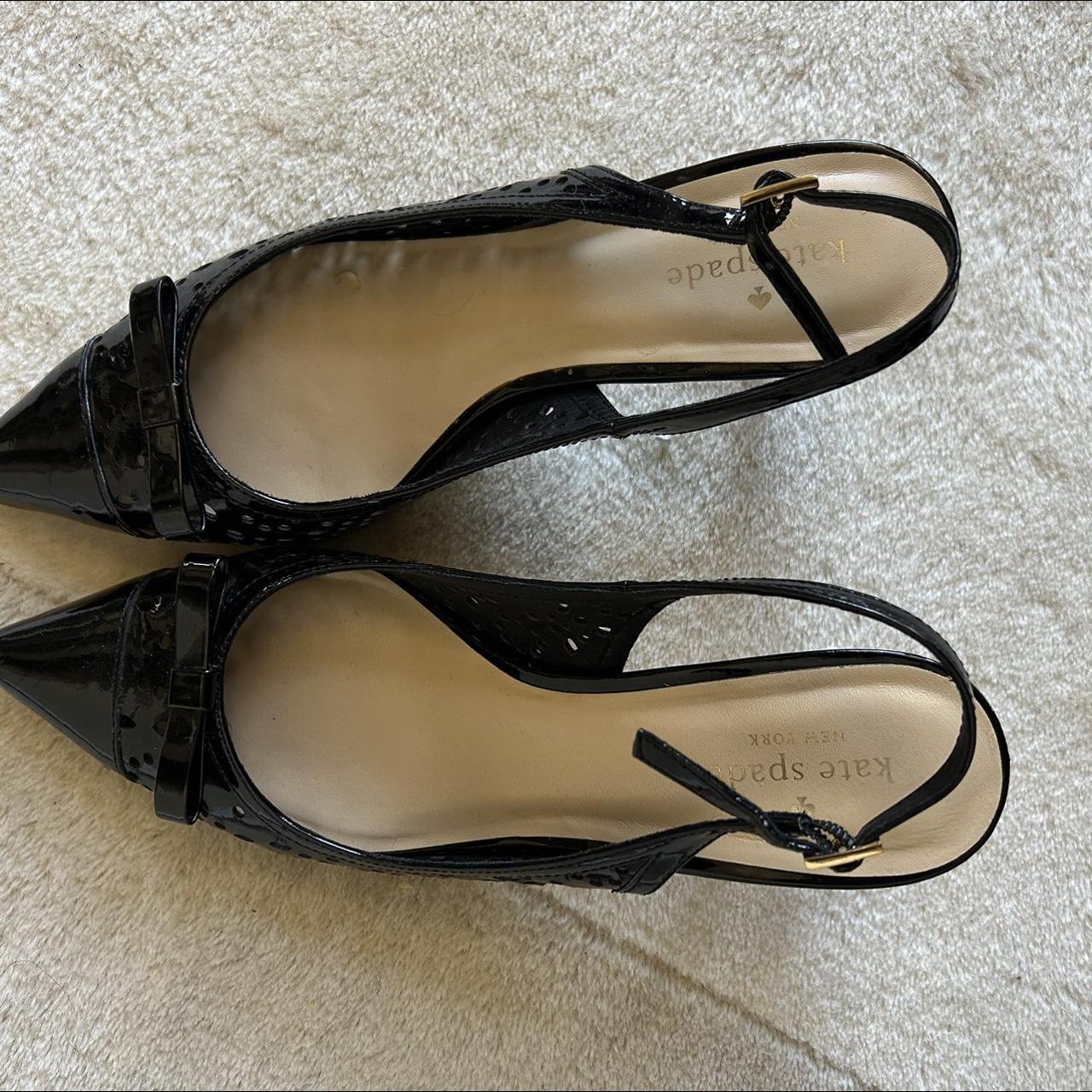 Vintage black bow Kate spade kitten heels! Purchased... - Depop