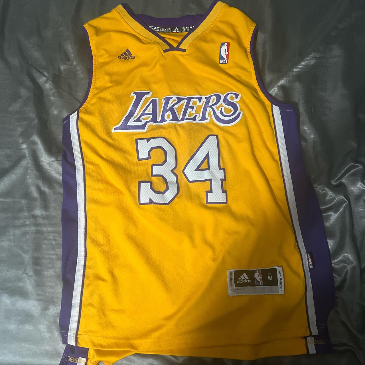 Adidas LA Lakers Shaq Jersey, size medium (length... Depop