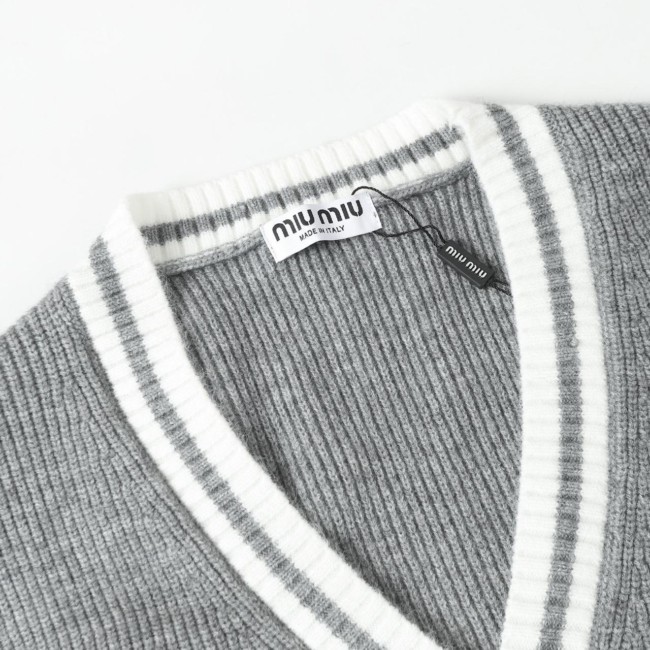 Miu Miu Women's Cardigan - Grey - L – Miu Miu Gre… - image 8