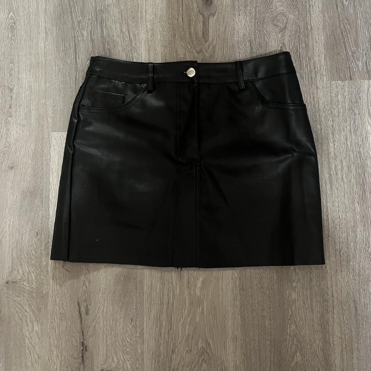 Black Forever 21 leather skirt, new with tags, size L - Depop