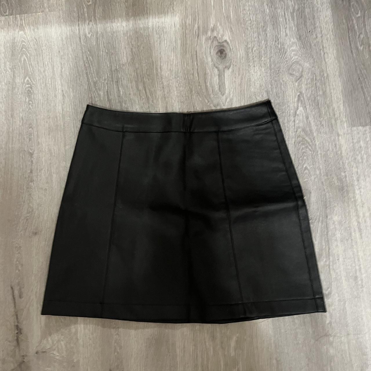 Black Forever 21 leather skirt, new with tags, size M - Depop
