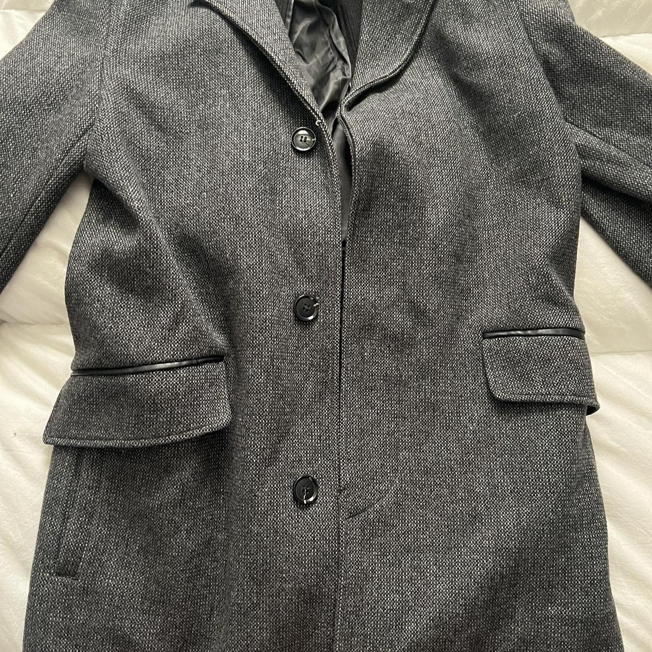 Cole Haan Men's Grey and Black Coat | Depop