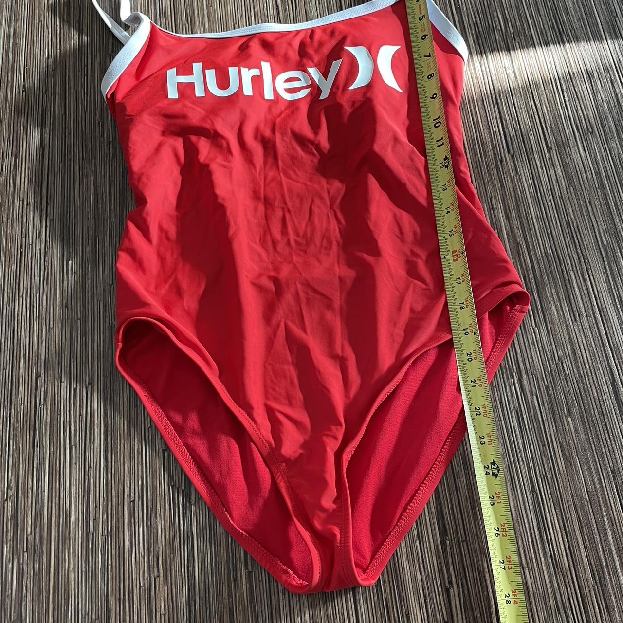 HURLEY Logo Women's OnePiece Swimsuit, Red Size... - Depop