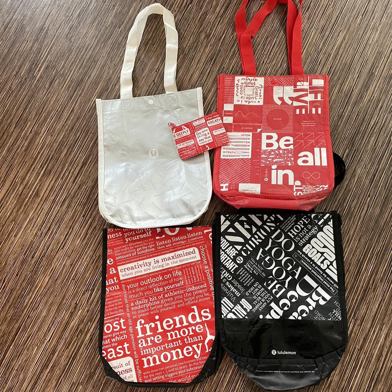 4 Small Lululemon Tote Bags and 1 coin bag - Depop