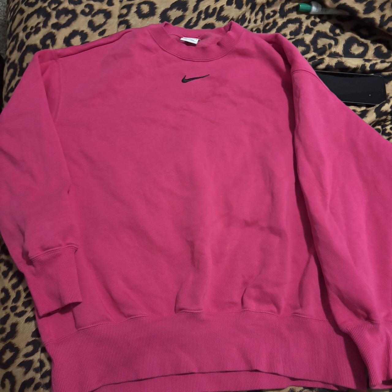 Pink and black nike sweatshirt deals