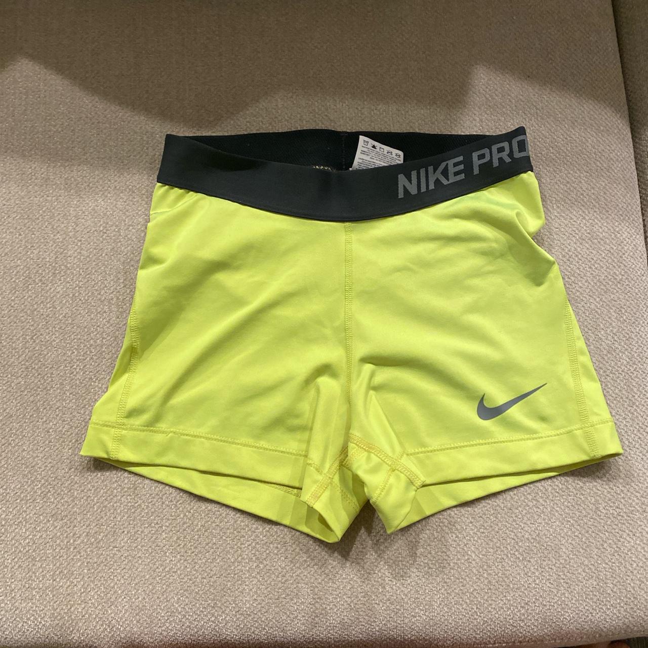 Neon green nike compression sales pants