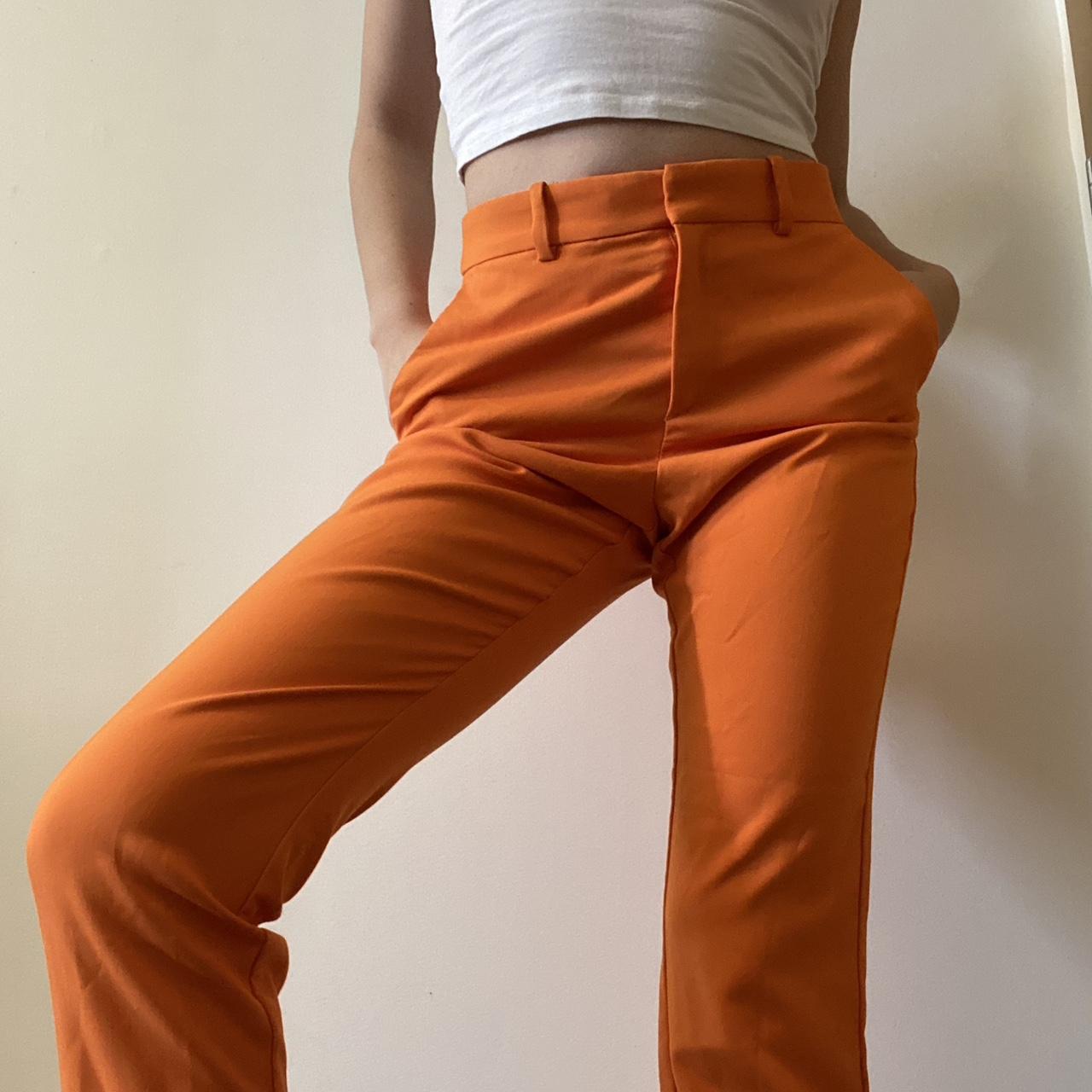 H & M orange dress pants. These are BOLD!! Size 6... Depop