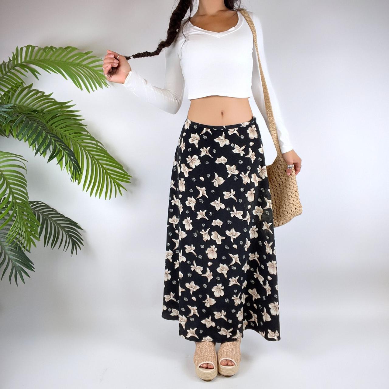 Vintage 90s Grunge Black Floral Indie Cottagecore | Depop