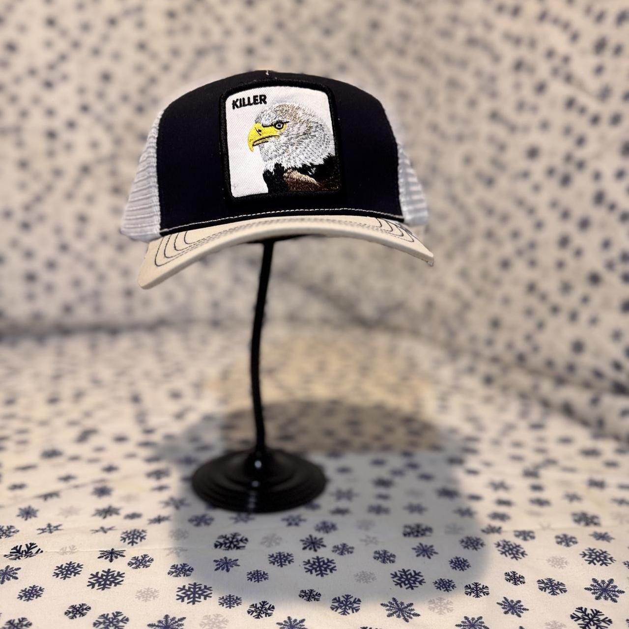 Black And Cream Trucker Cap With Eagle Design #wildlife - Depop