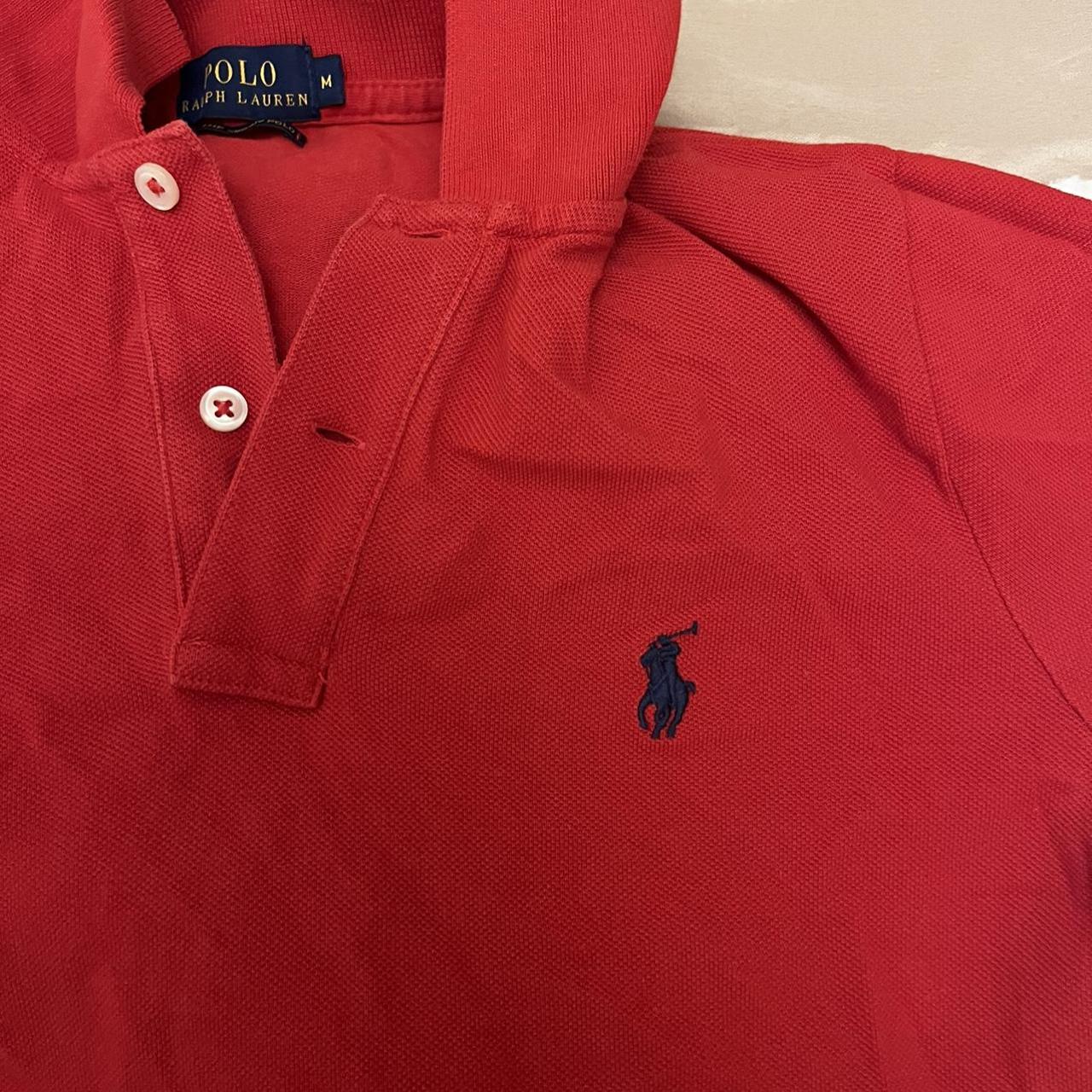 Polo Ralph Lauren Women's Red and Navy Polo-shirts | Depop