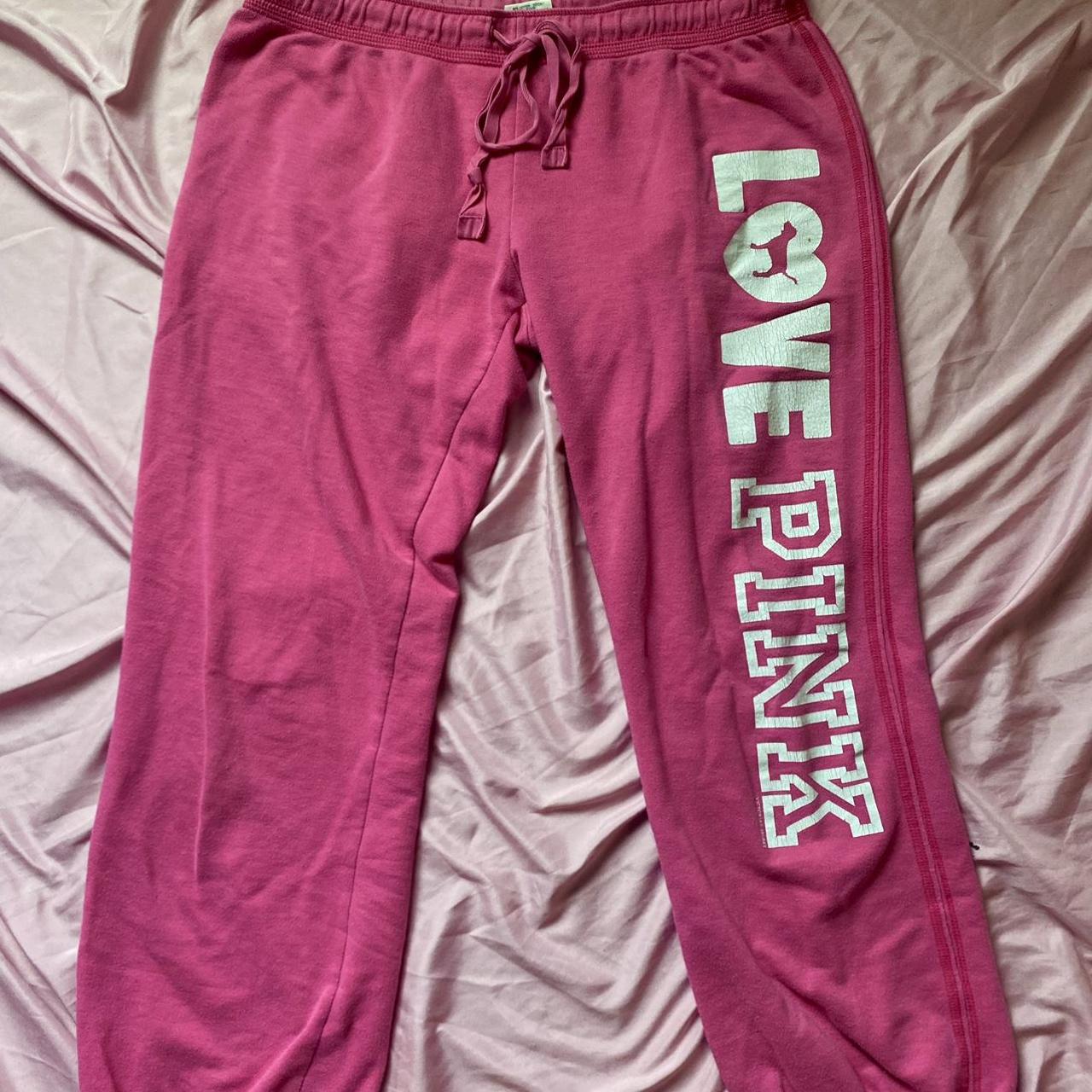 Pink By Victoria Secret Blue Sweatpants - Depop