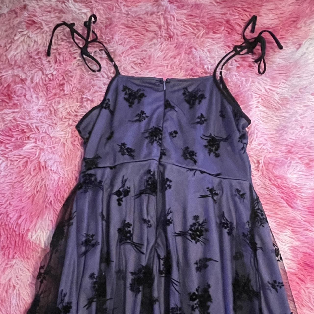 SHEIN purple sheer flower detail layer dress size XL - Depop