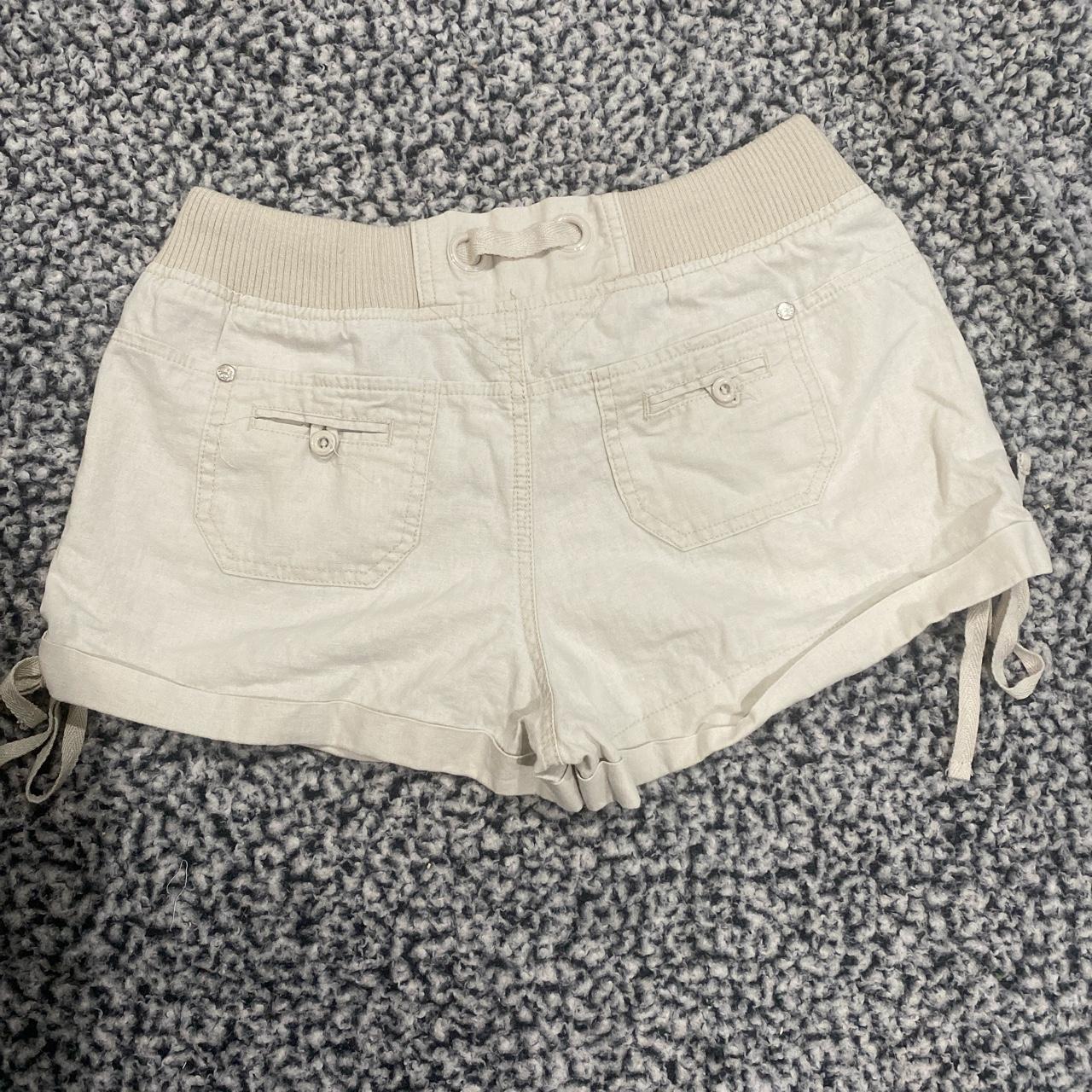 y2k khaki booty shorts thrifted but in good... Depop