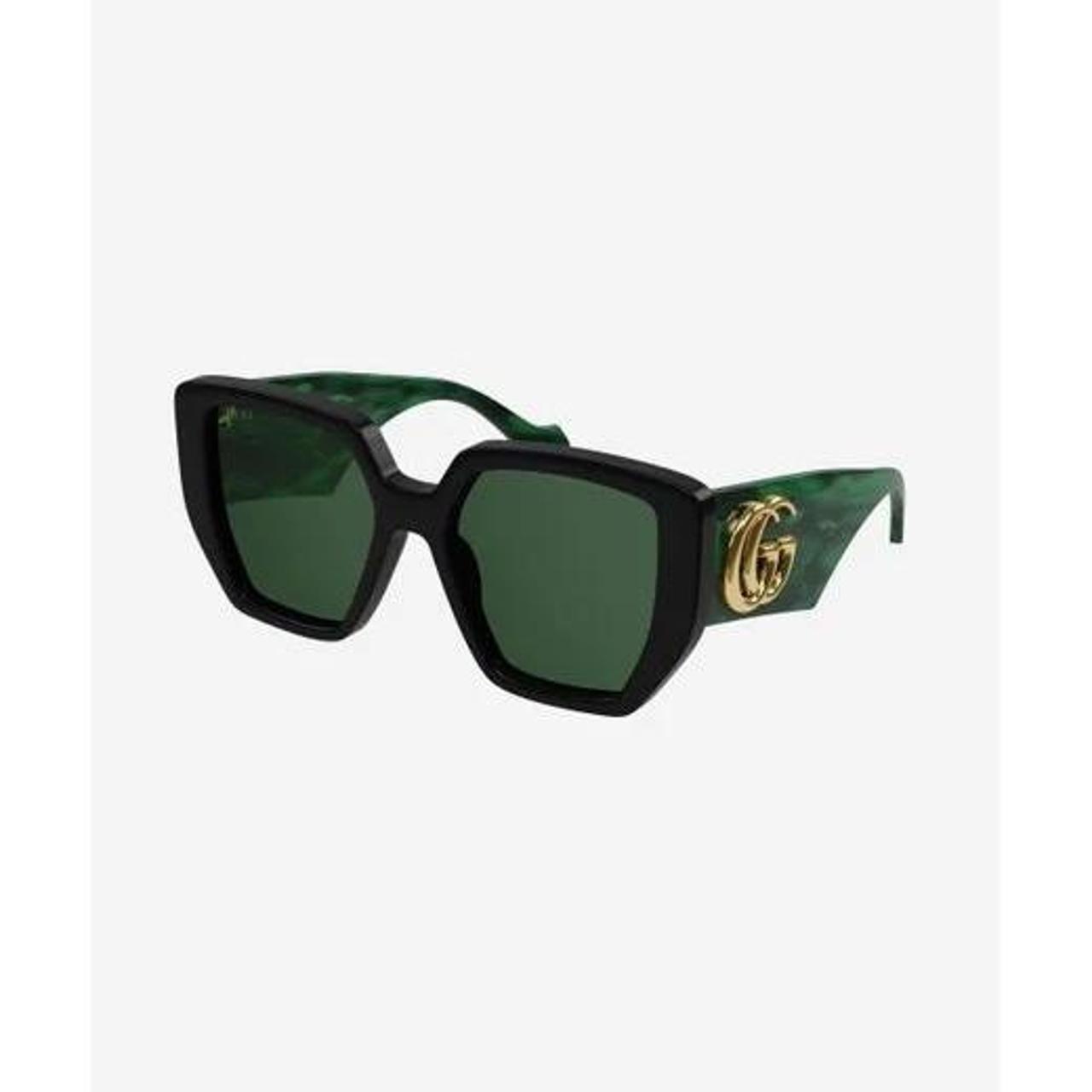 gucci gold and green sunglasses