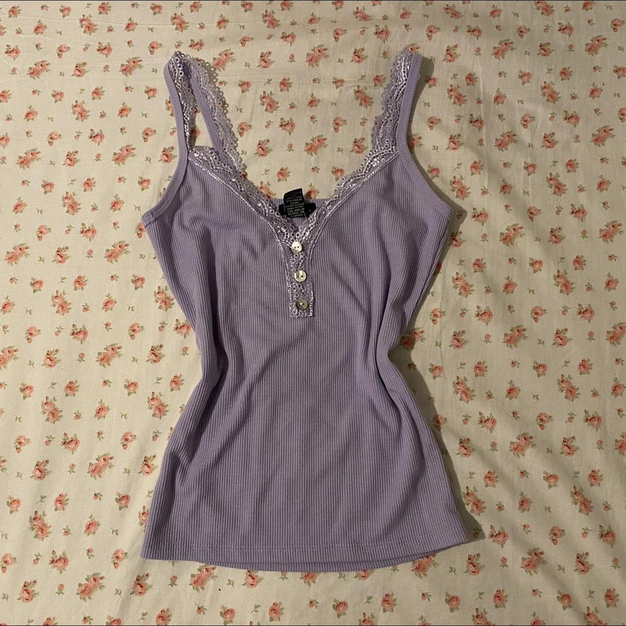 cute lavender lacy cami 🌸 brand: rue 21 🌸 labeled... - Depop