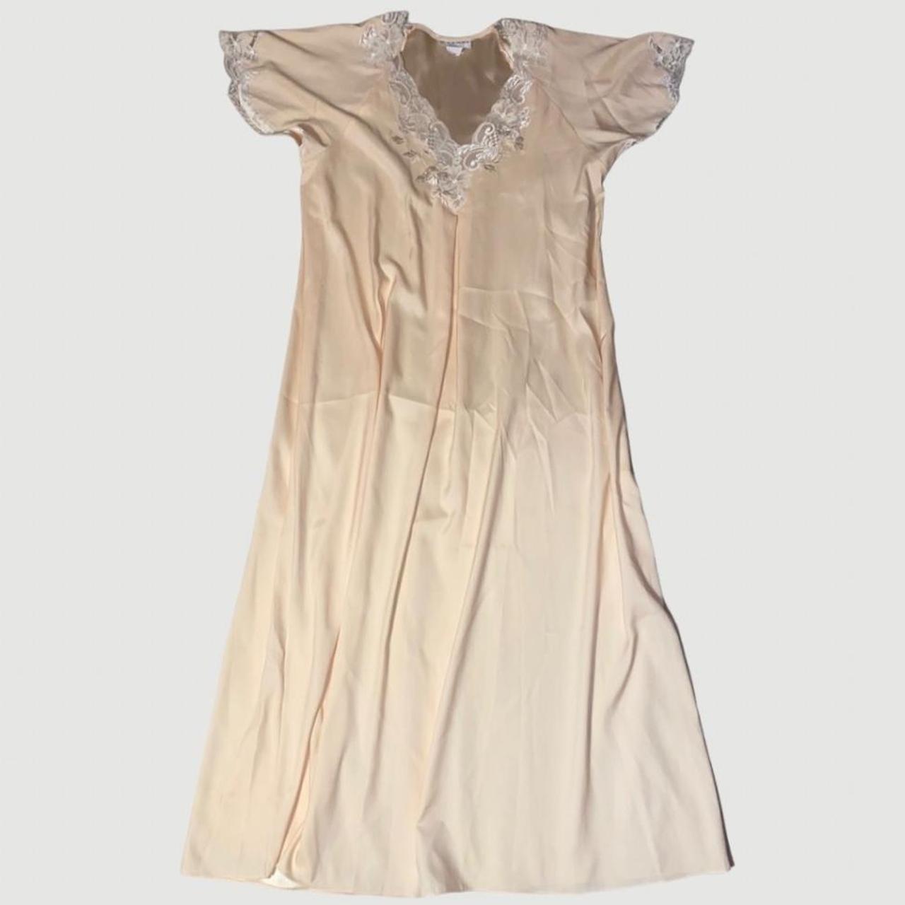 + cream lace nightgown size small very long... - Depop