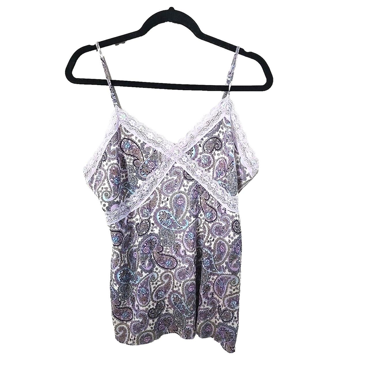 Xhilaration Women's Blouse - Purple - XXL – Xhilaration Y2K Purple Paisley Fairycore Babydoll Tank …