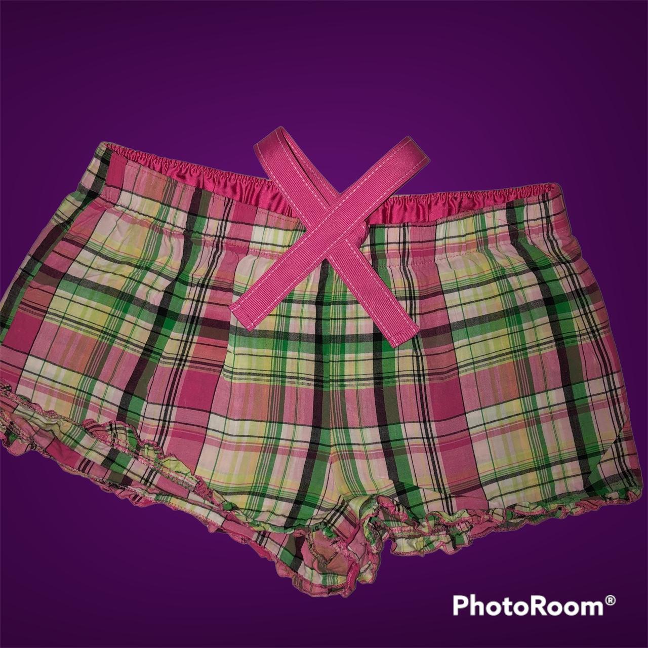 Jenni Women's Pink and Green Shorts Depop