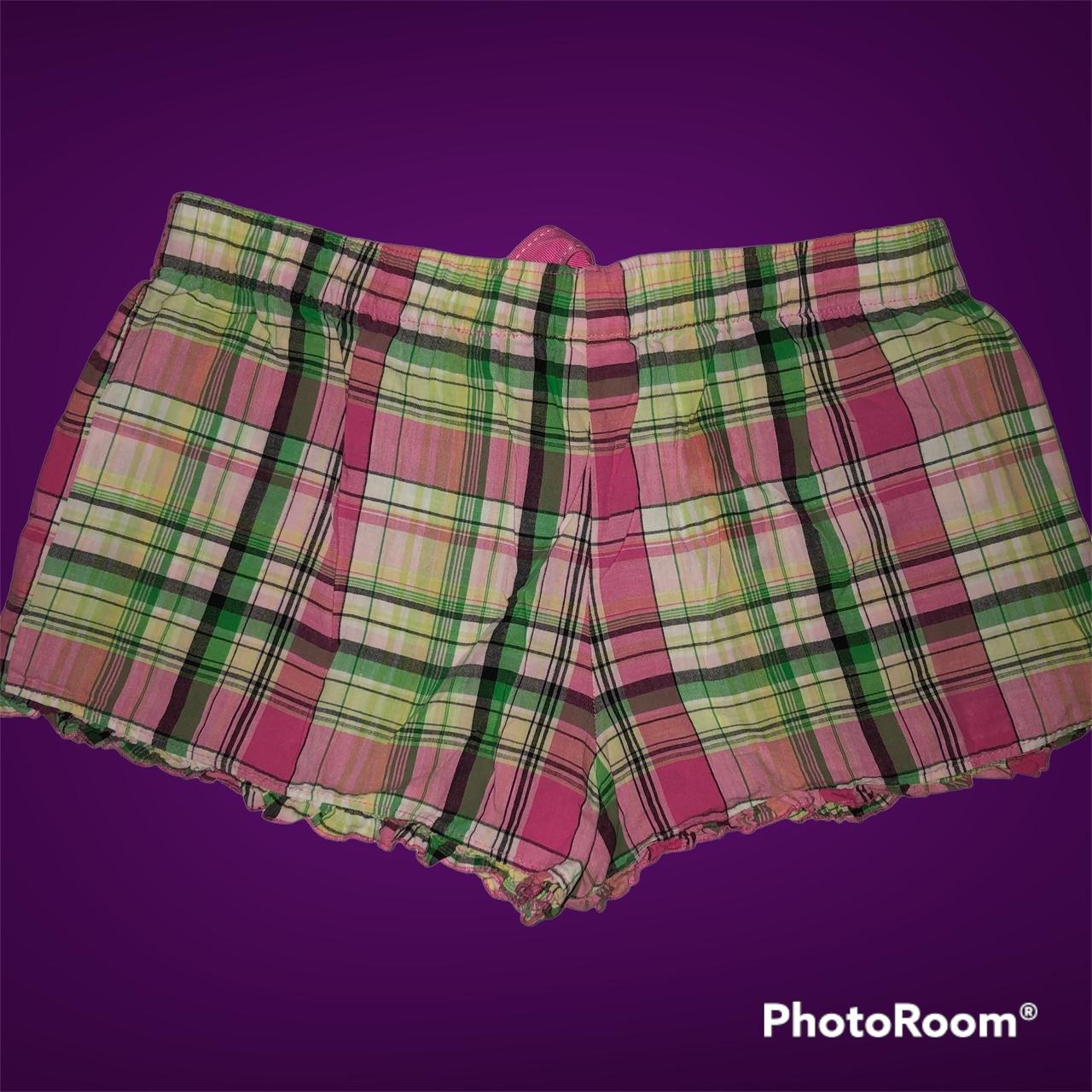 Jenni Women's Pink and Green Shorts Depop