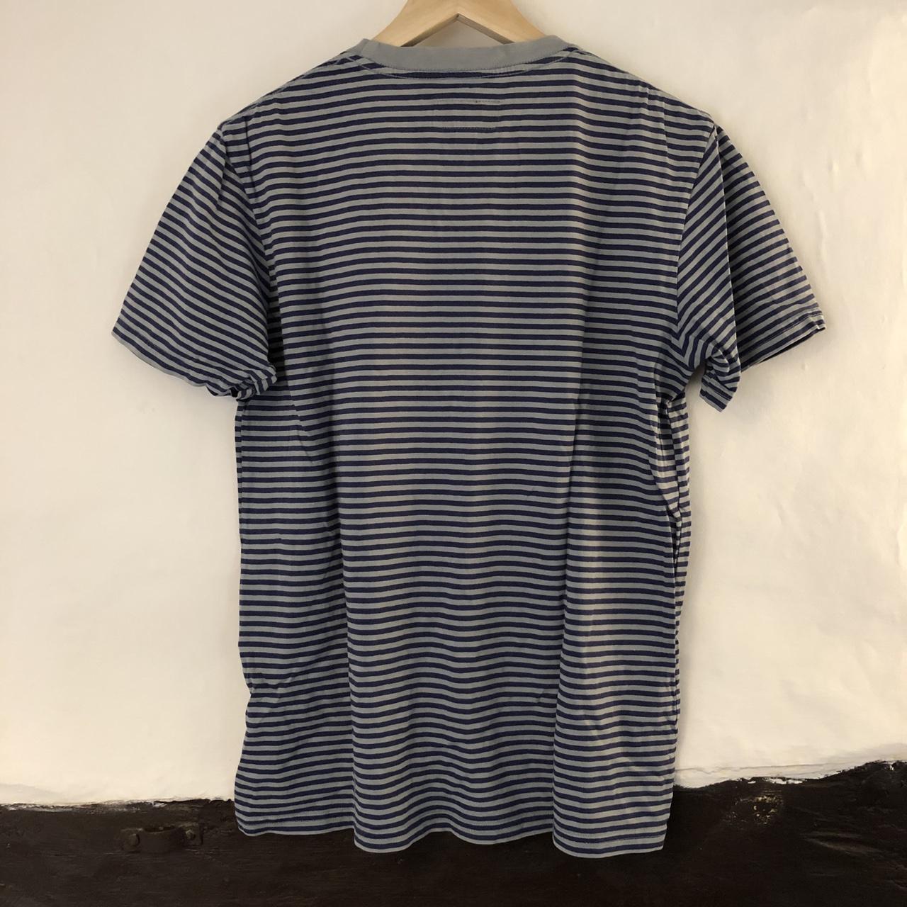 Brixton Blue Striped T-shirt Size Medium In great... - Depop