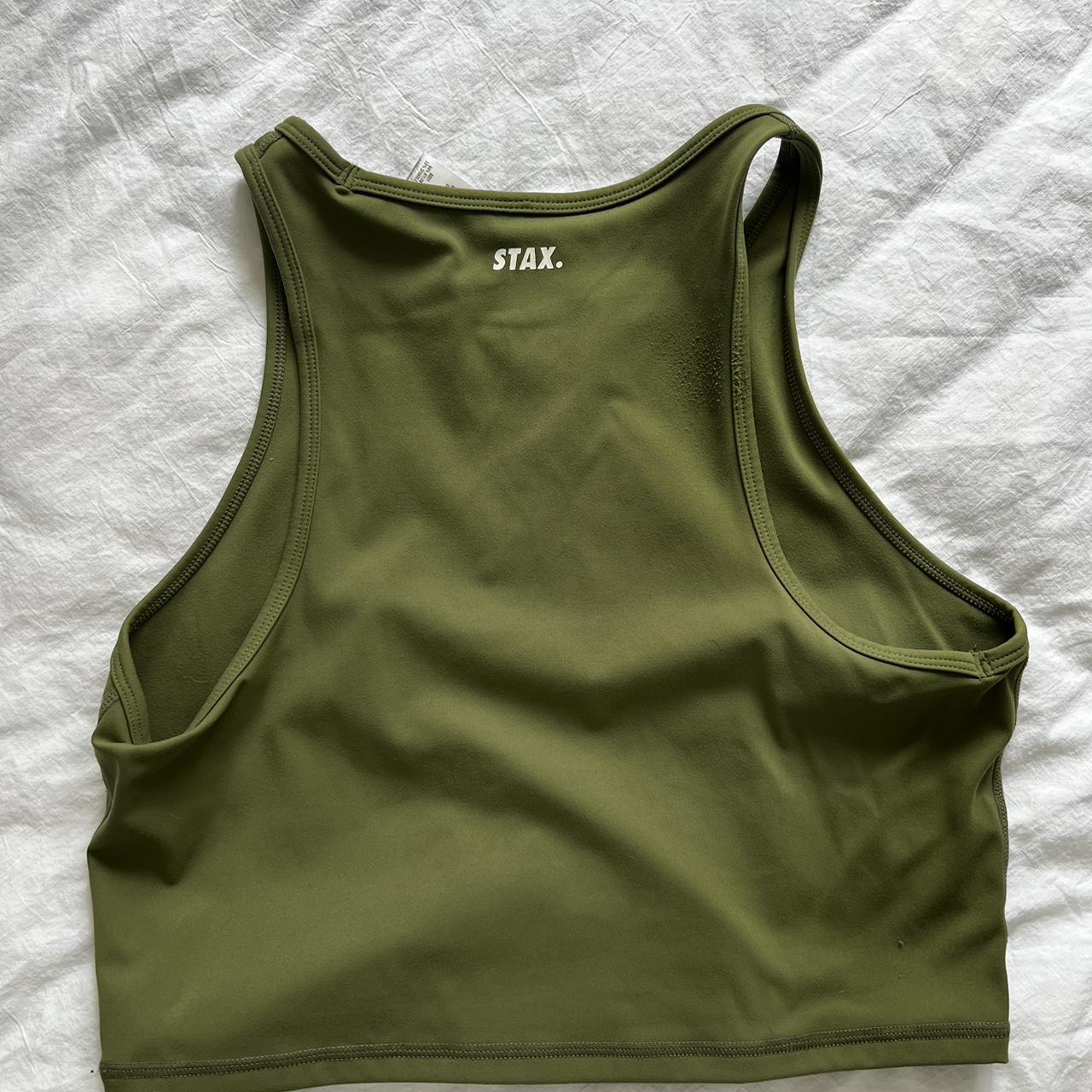 STAX. Green cropped tank #stax #activewear - Depop