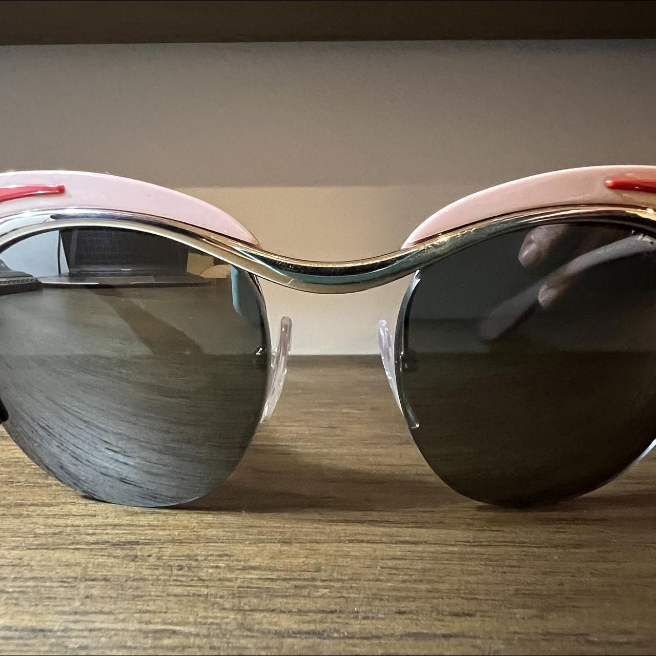 Prada Women's Pink and Red Sunglasses | Depop