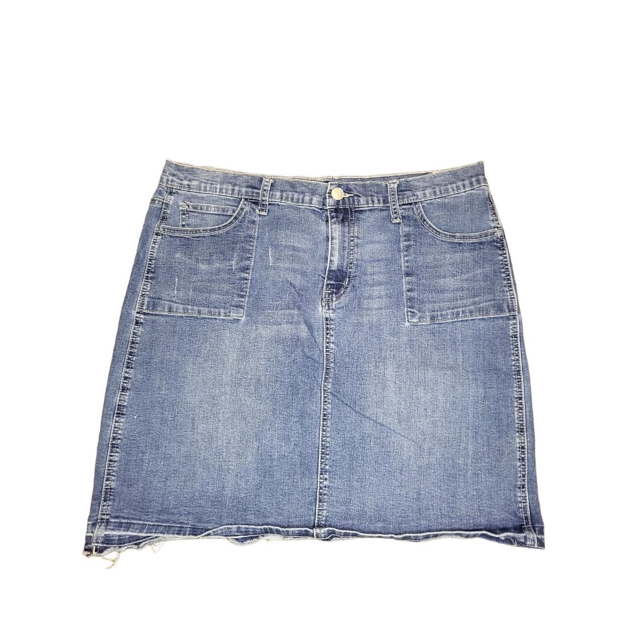 Cato Premium Blue Denim Sz 16 Mini Skirt... - Depop