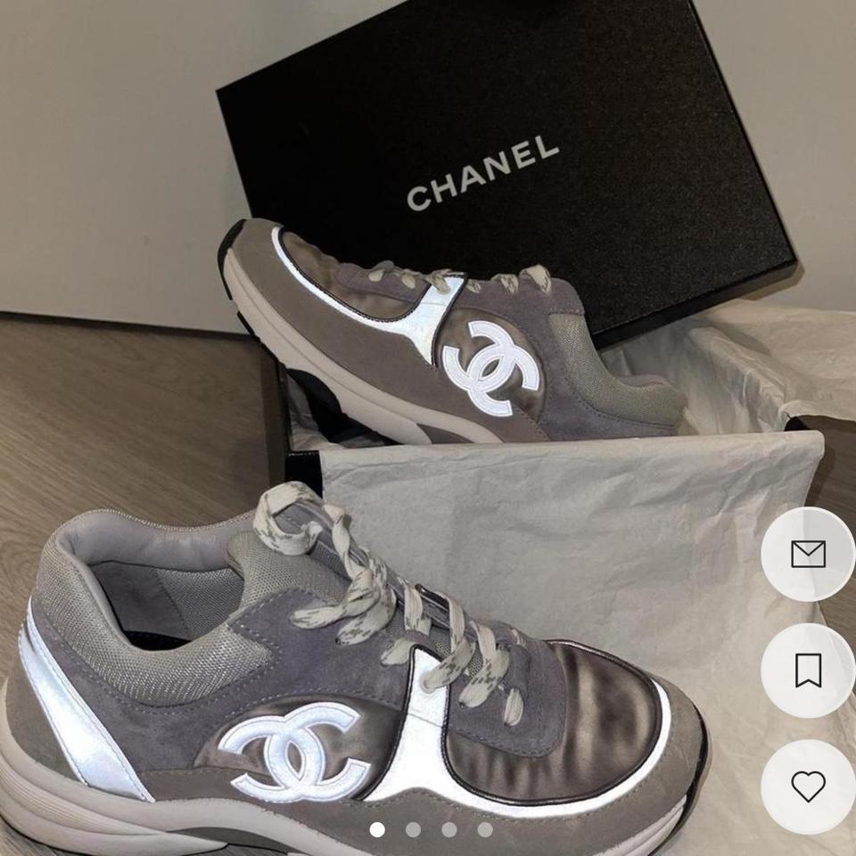 Chanel sneakers. Gray but reflective in light. - Depop
