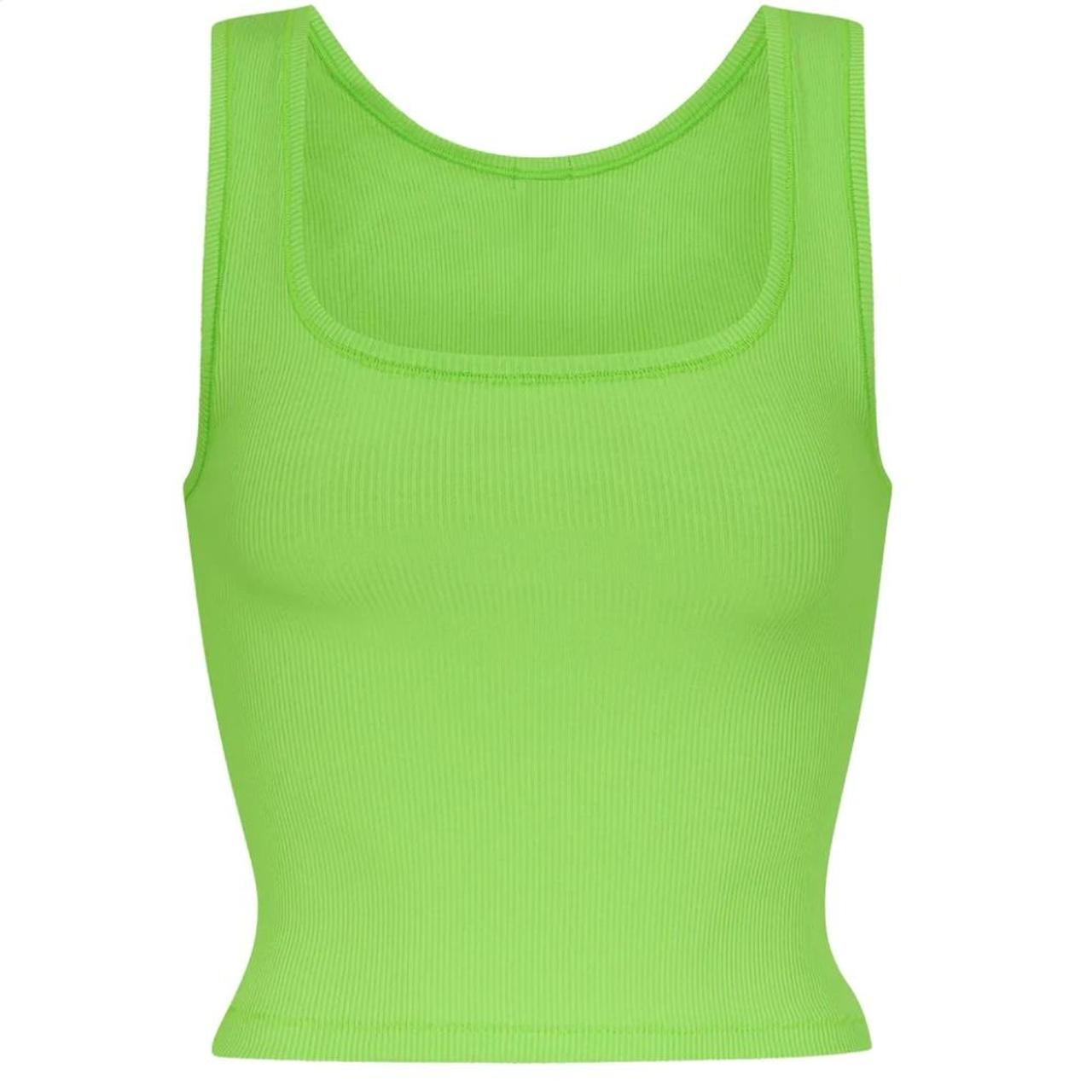SKIMS, Intimates & Sleepwear, Skims Cotton Logo Underwire Demi Neon Green  38dd