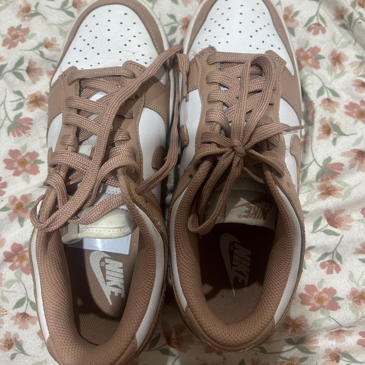 Nike rose gold dunks size 8 US paid 180 pretty. Depop