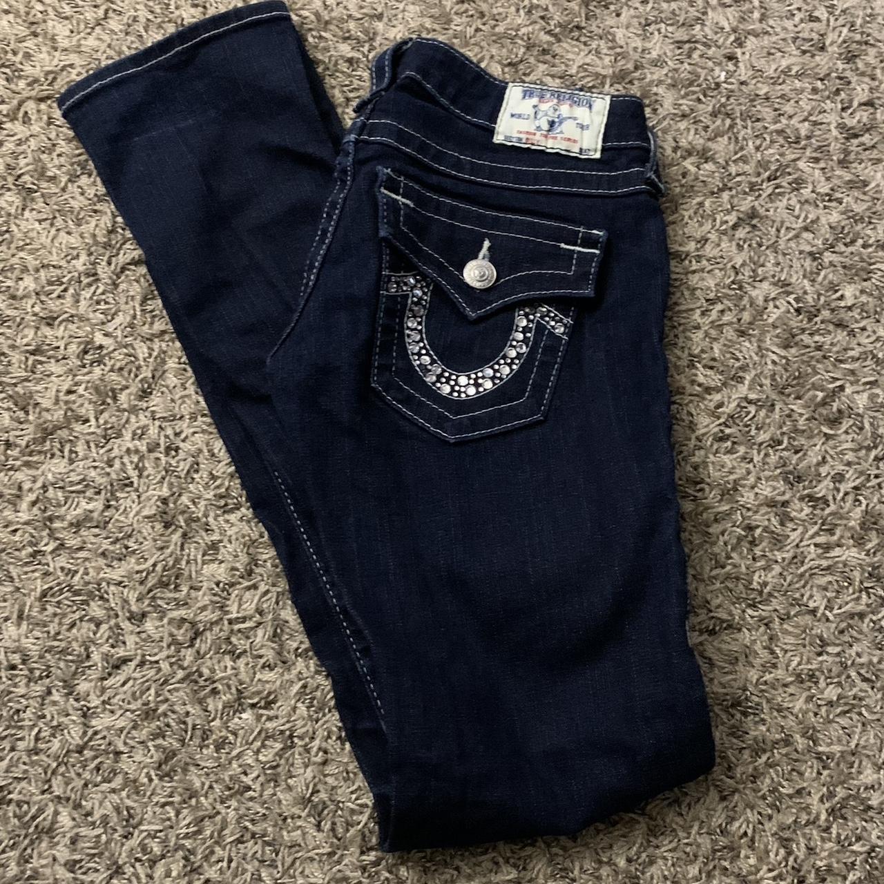 True Religion Low-rise Slim Bootcut Dark Wash 2000s... - Depop