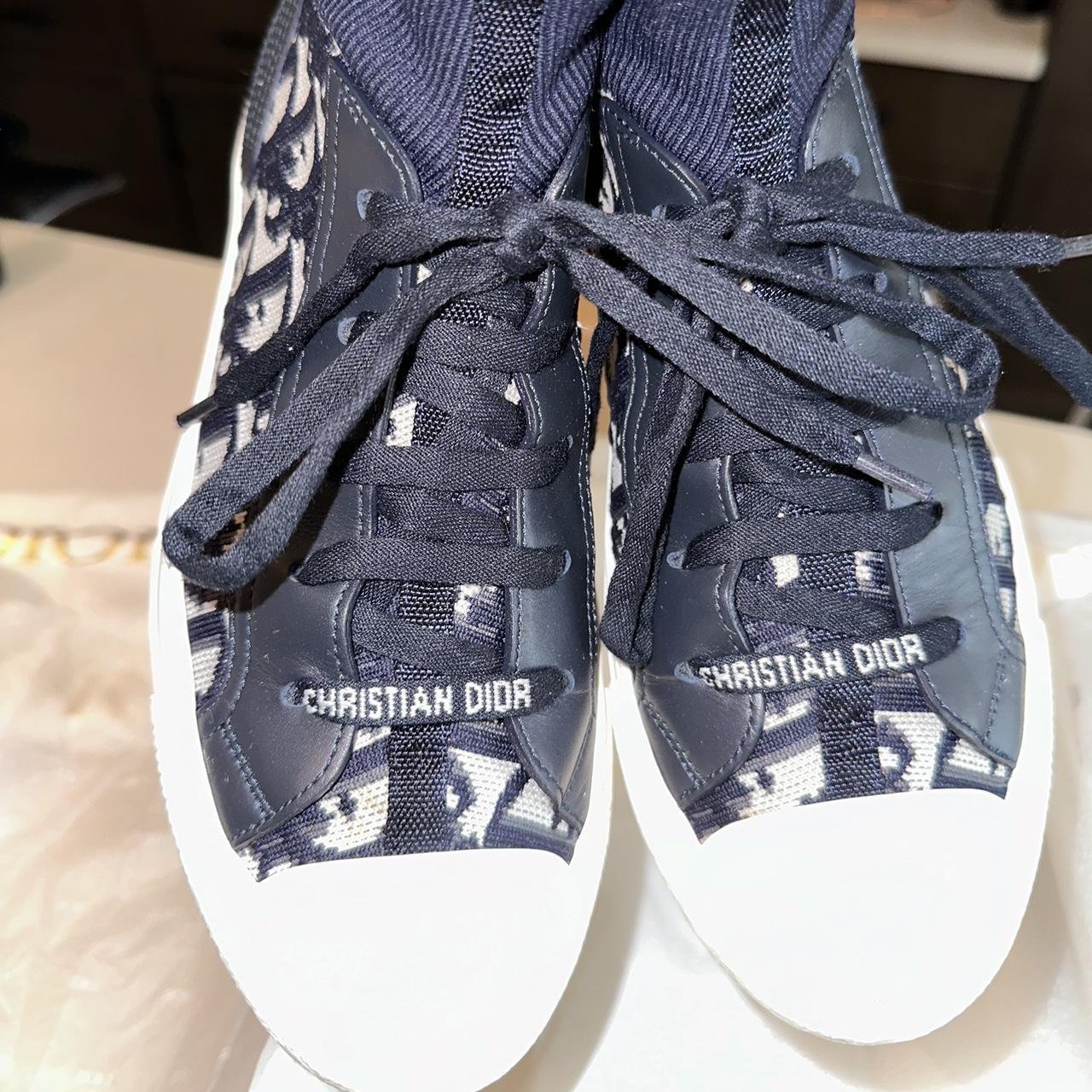 DIOR SNEAKERS SIZE 37 NAVY BLUE AND WHITE COMES | Depop