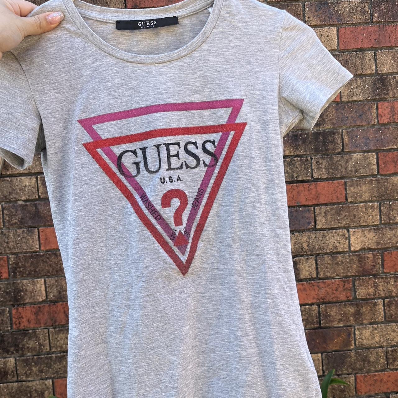 Guess gray T-shirt. Worn couple of times. Size... - Depop