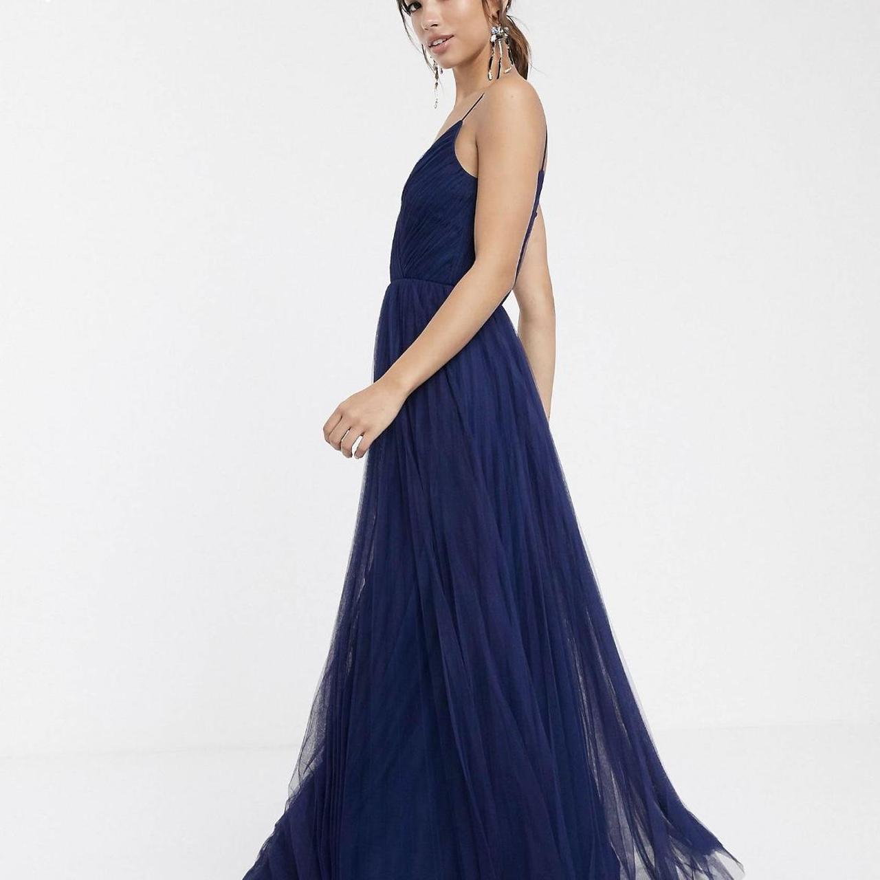 Cami pleated tulle maxi hot sale dress