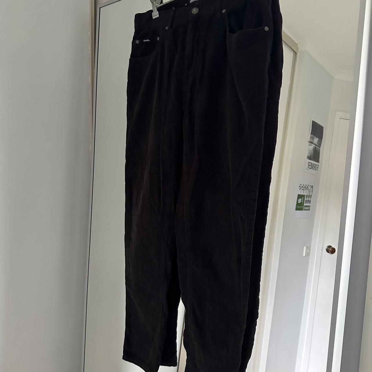 Mens Ghanda corduroy slim pants in black, size 30 Depop