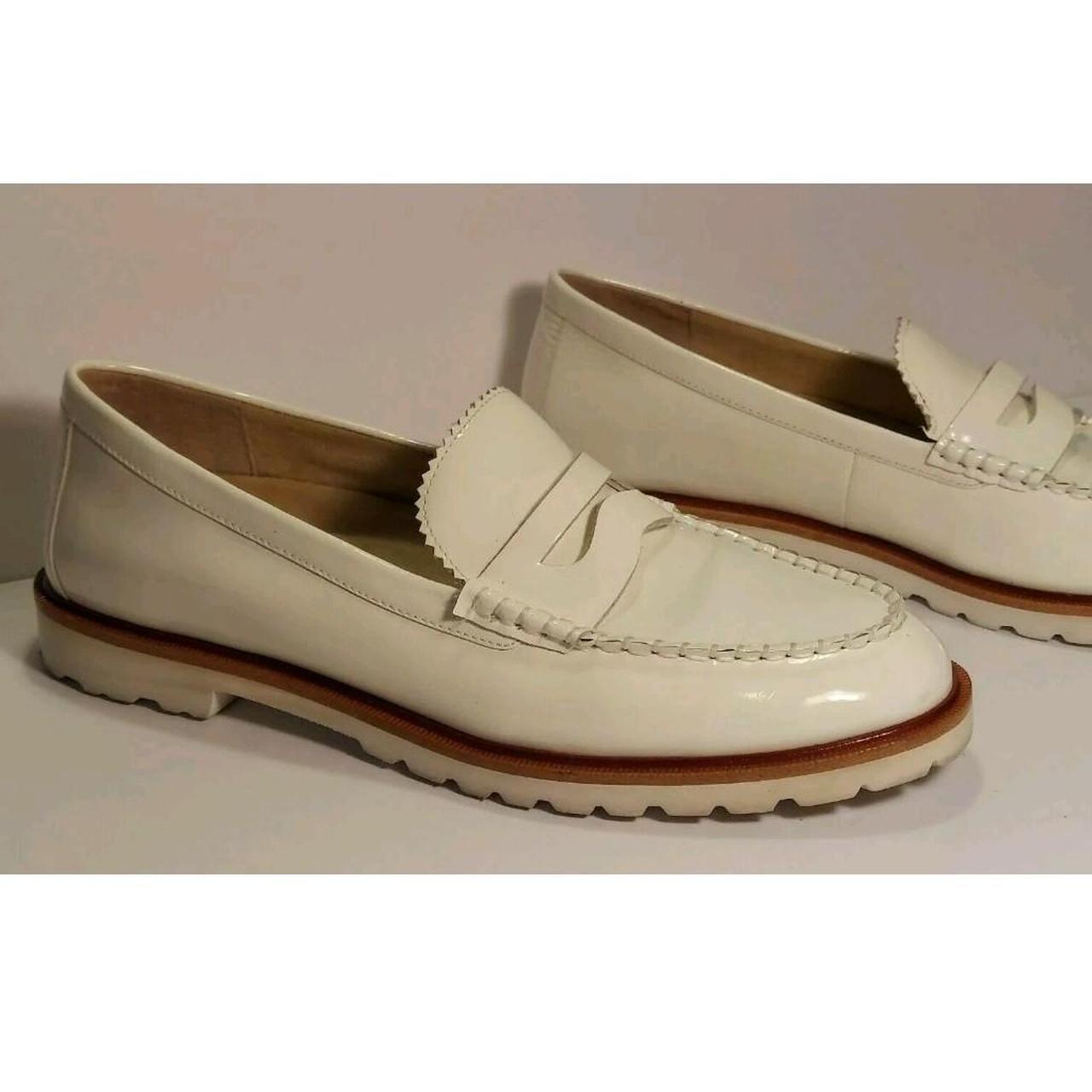 White patent loafers Cushioned suede insole Genuine... - Depop